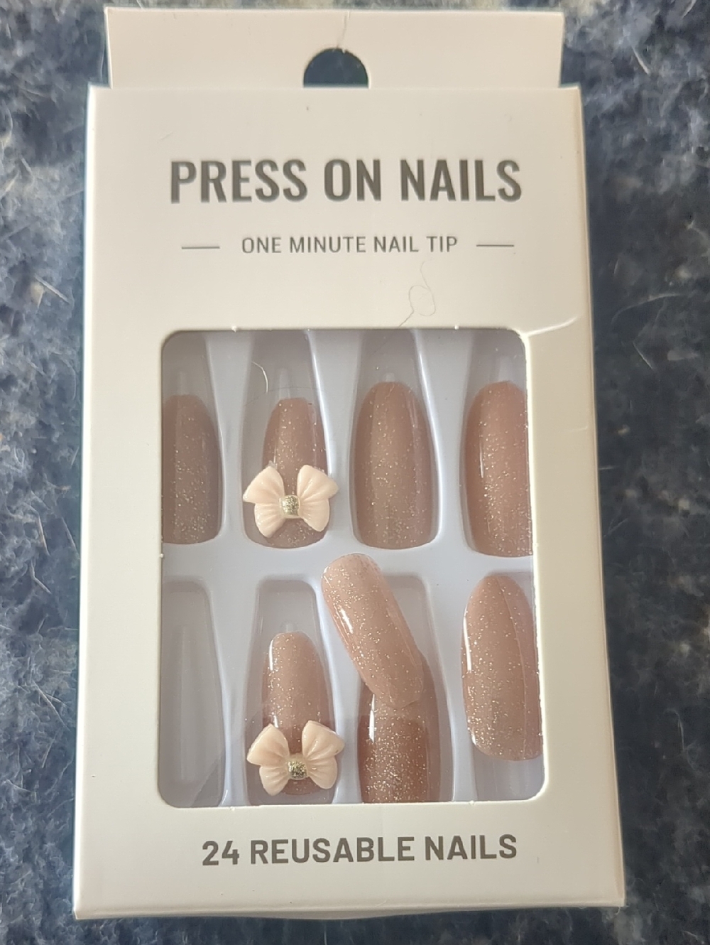 Beige Glitter with Bow Accents -